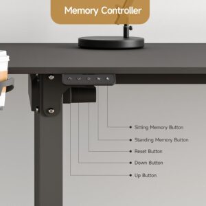 ONBRILL Standing Desk, 71x43 Inches L Shaped Desk with 4 Legs, Dual Motor and Memory Controller, Electric Stand Up Desk Adjustable Height from 28-46 Inches for Computer Workstation