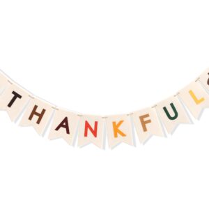 Thankful Felt Banner - Autumn Holiday Party Decorations, Fall Wall Fireplace Hanging Banner, Thankful Garland Photo Props, Fall Thankful Home Decorations (Thankful Felt Banner)