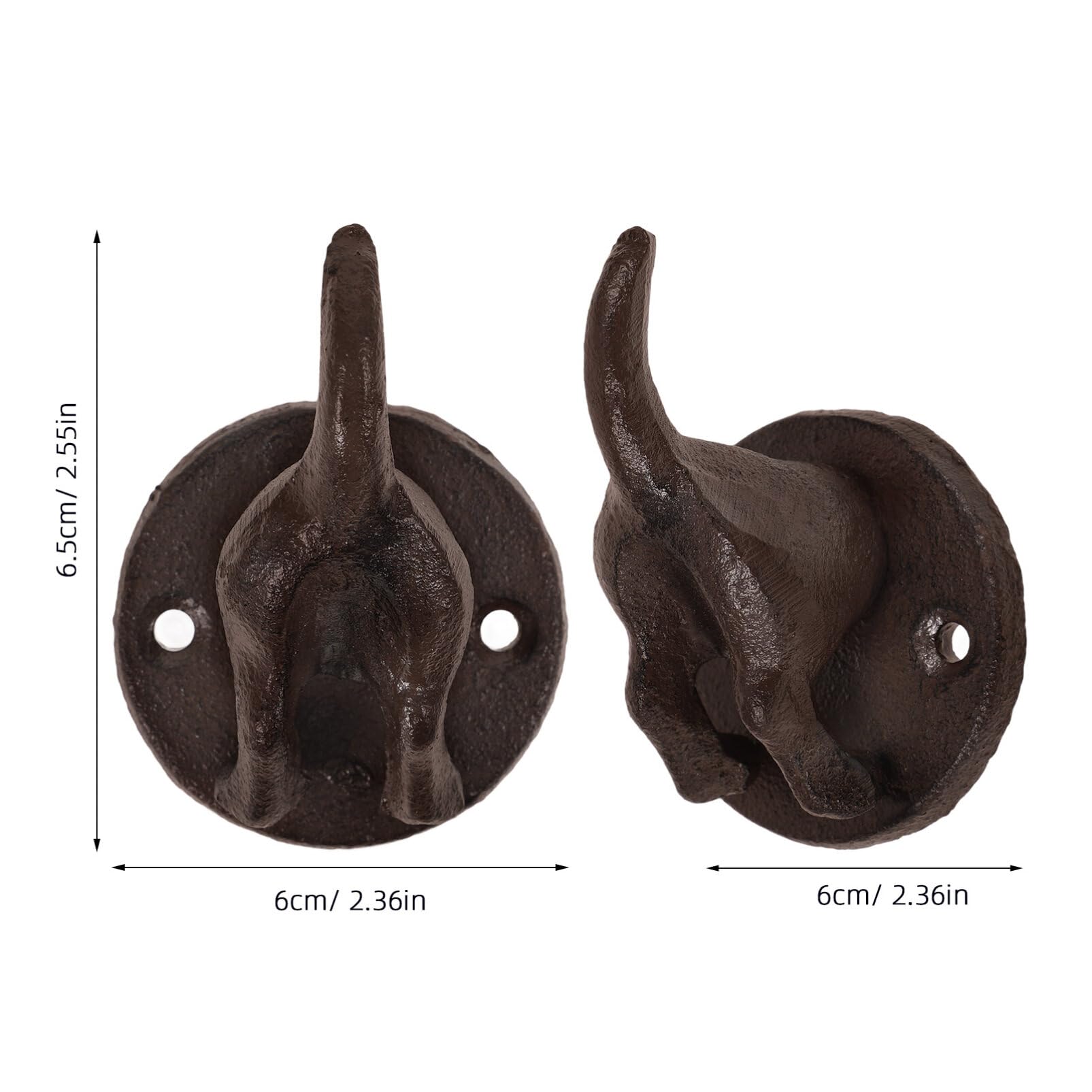 MAGICLULU Rustic Coat Hook Cast Iron Dog Tail Coat Hooks Wall Mounted Hook Heavy Duty Decorative Hanger for Hanging Coats Towels Keys Scarf Bag Key Hat