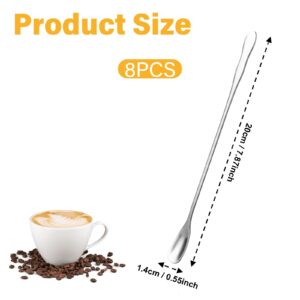 8 PCS Stainless Steel Coffee Stirring Spoon Stirrers Mixing Spoon Drink Stirrer Long Spoon Reusable Cocktail Stir Sticks Stirring Tea Spoon 7.87 Inch Bar Spoon for Stirring Coffee Cold Drink