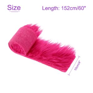 DMiotech 4"x60" Hot Pink Faux Fur Fabric for Crafts, Fluffy Faux Fur for DIY Projects, Gnomes, Animal Costumes, Cushions