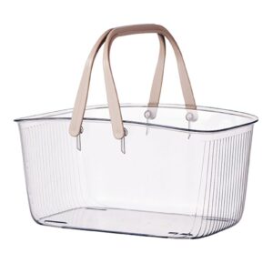 AYNEFY Lightweight Clear Shower Storage Basket with Handle, Drain Holes for Bathroom Toiletries, Pet Supplies