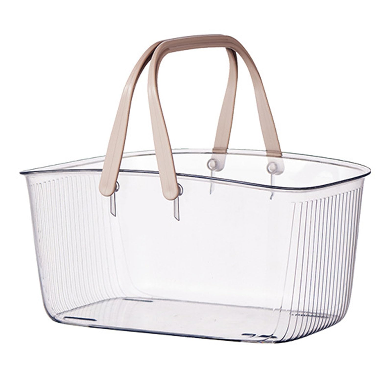 AYNEFY Lightweight Clear Shower Storage Basket with Handle, Drain Holes for Bathroom Toiletries, Pet Supplies