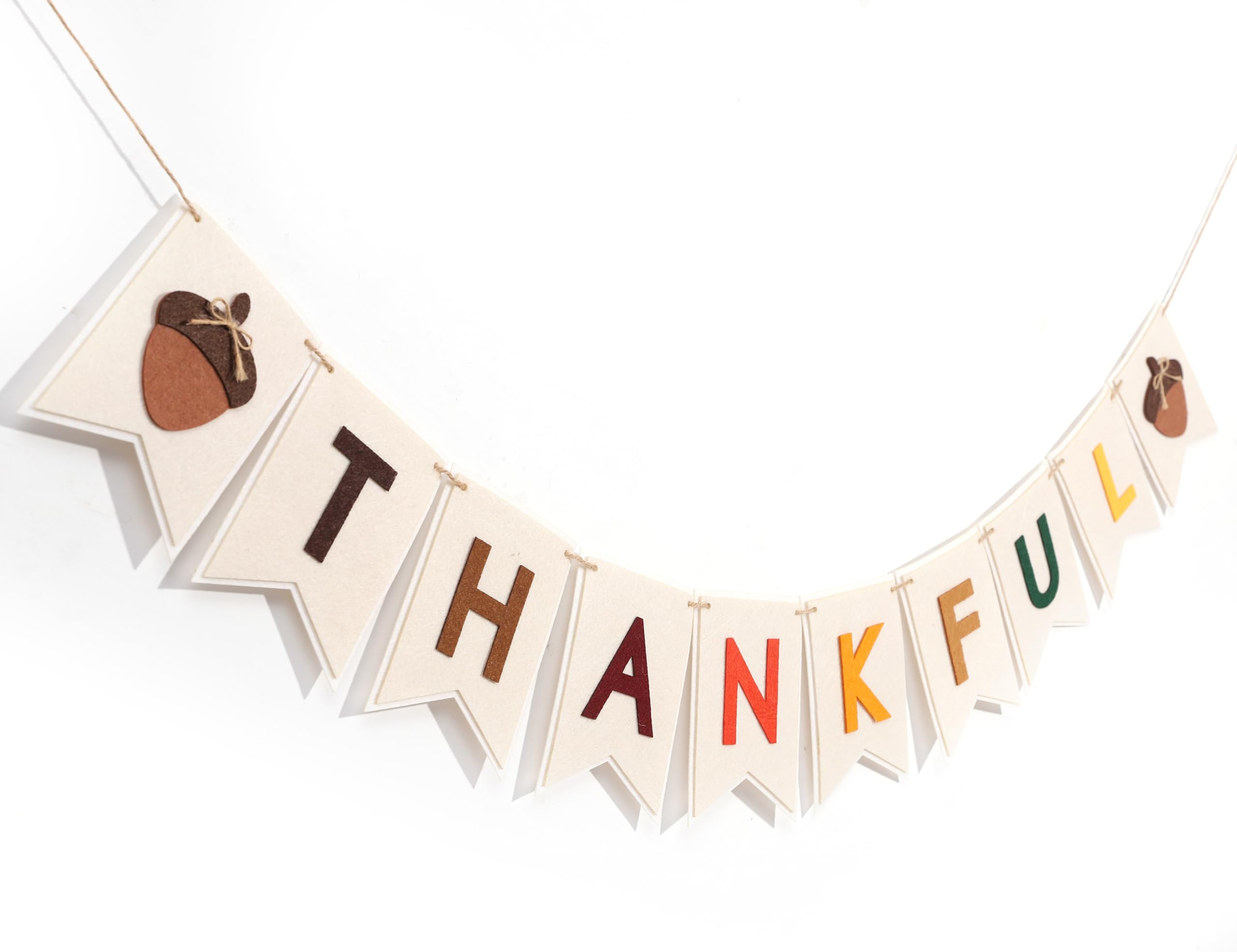 Thankful Felt Banner - Autumn Holiday Party Decorations, Fall Wall Fireplace Hanging Banner, Thankful Garland Photo Props, Fall Thankful Home Decorations (Thankful Felt Banner)