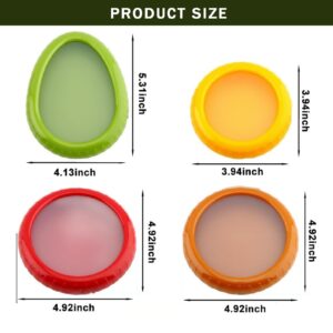 Avocado Saver and Onion Storage, Set of 4 Reusable Storage Containers for Fridge, Keeps Avocados Fresh Ideal for Garlic, Onions, Lemons and Potatoes (Red Yellow Green Brown)