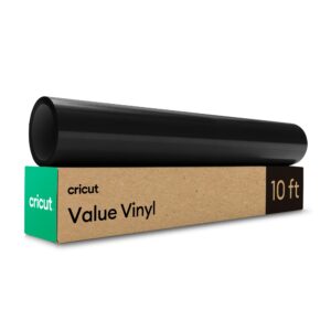 cricut® value permanent vinyl, black (12 in x 10 ft)