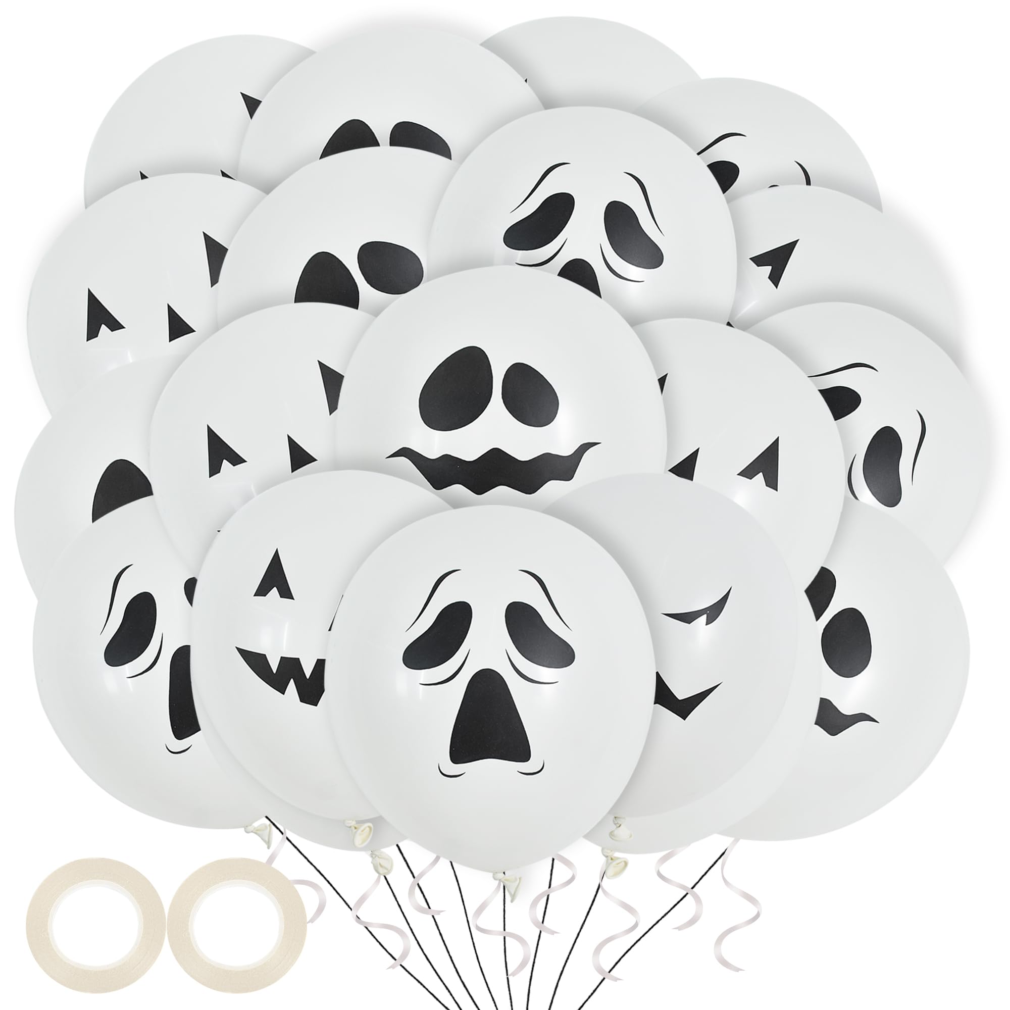 BEISHIDA 60Pcs Halloween Balloons 12 Inches Latex Balloons Black White Halloween Pumpkin Ghost Balloons Horror Scary Balloon Halloween Party Decoration Supplies for Boys Girls Men Women