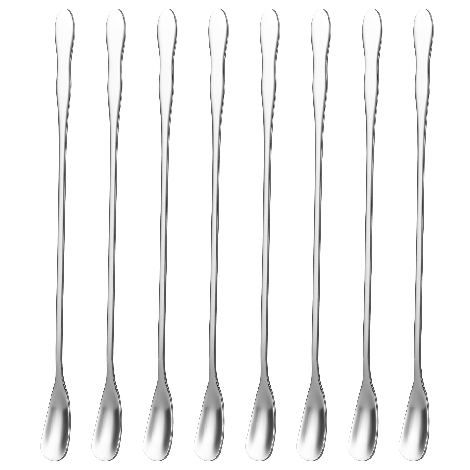 8 PCS Stainless Steel Coffee Stirring Spoon Stirrers Mixing Spoon Drink Stirrer Long Spoon Reusable Cocktail Stir Sticks Stirring Tea Spoon 7.87 Inch Bar Spoon for Stirring Coffee Cold Drink