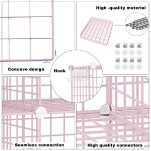 C&AHOME Wire Cube Storage, 8 - Cube Organizer Metal C Grids, Modular Shelves Units, Closet Organizer, Ideal for Home, Office, Living Room, 24.8" L x 12.4" W x 48.4" H, Pink UWCS3008P