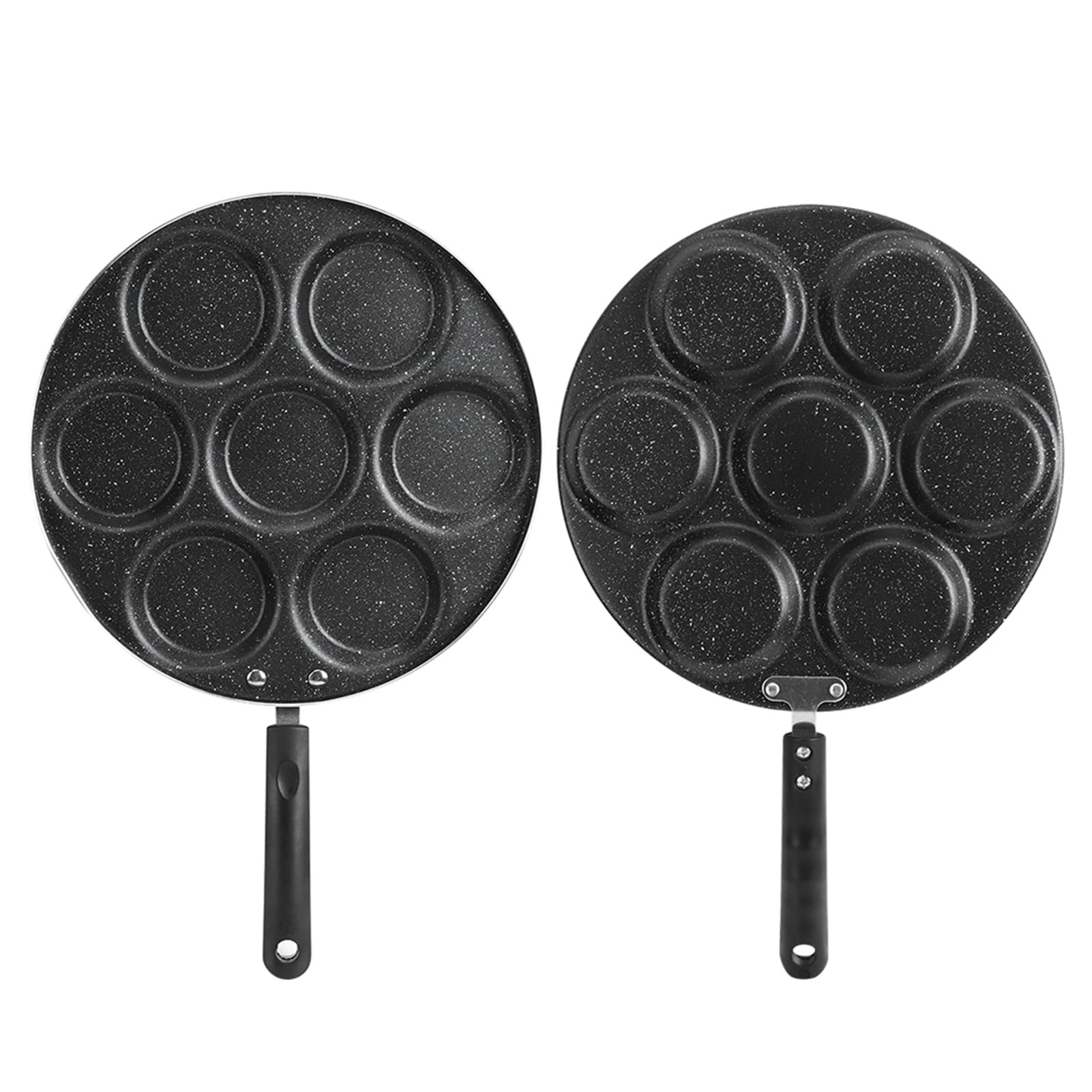 Uplory Egg Frying Pan, 7-Grid Multi Egg Cooking Pan with Anti Scald Handle For Home Hotel Restaurant Kitchen,Black