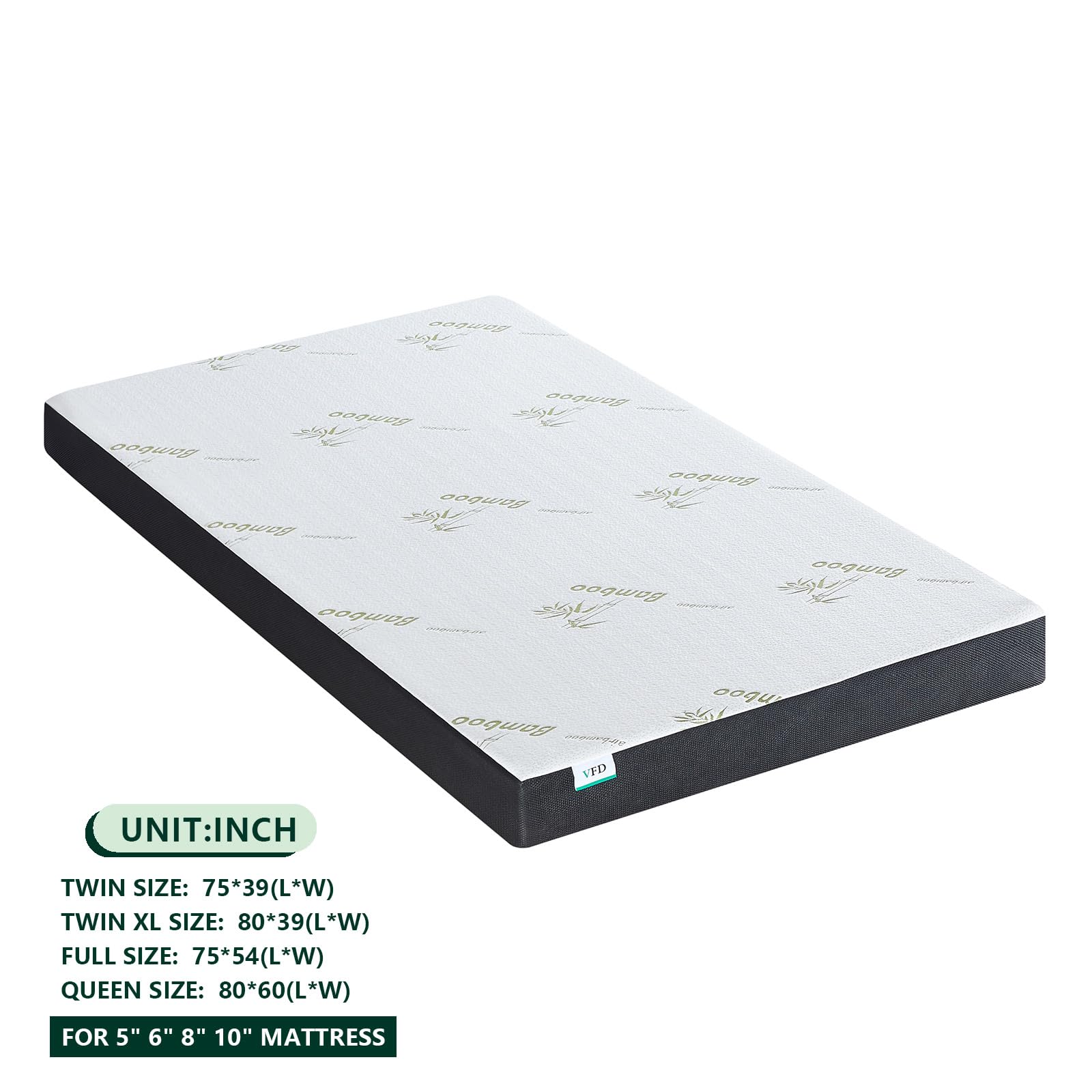 VFD 6 Inch Gel Memory Foam Twin XL Mattress Removable Cover Medium-Firm for Bunk Bed, Trundle Bed, Pressure Relief CertiPUR-US Certified Mattress in a Box