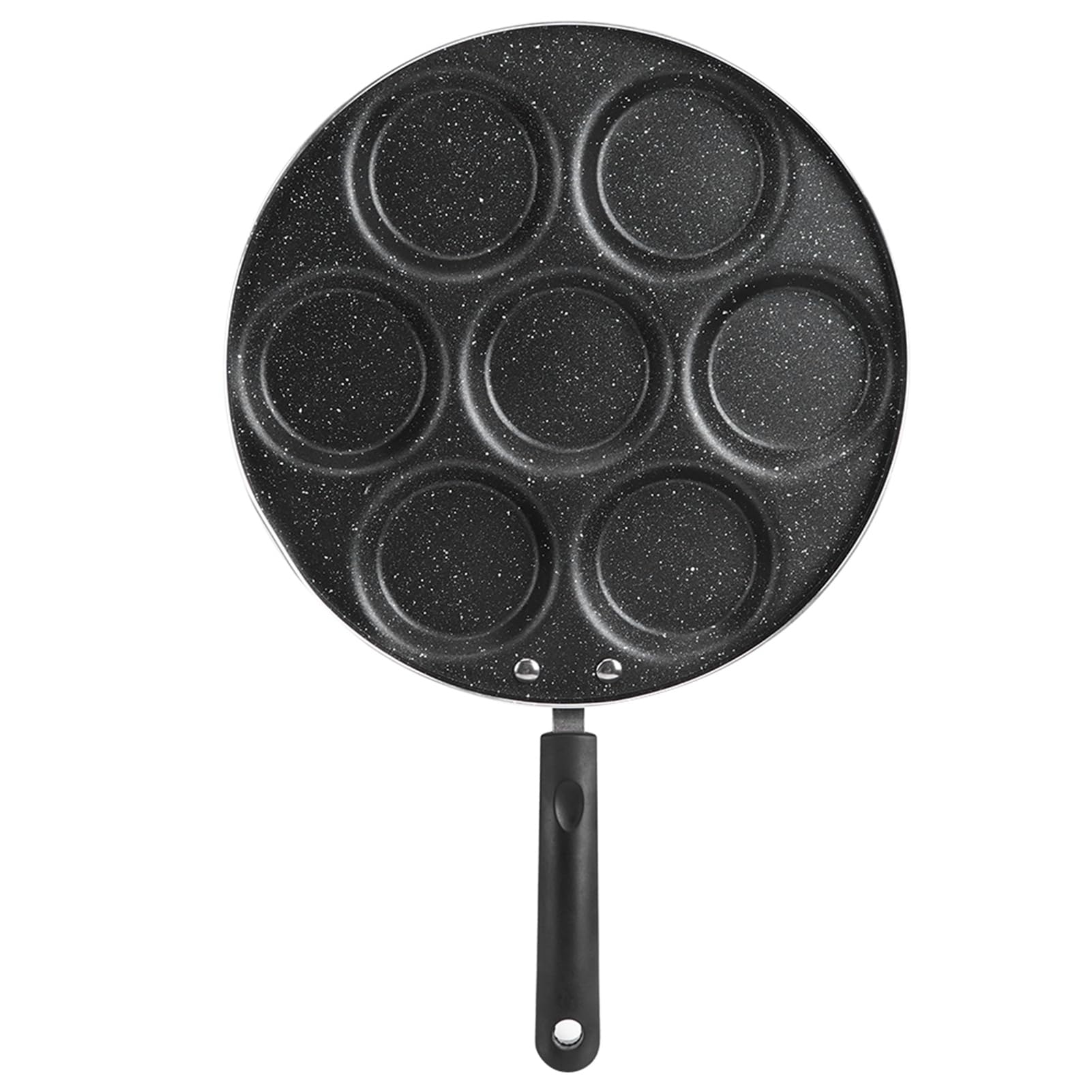 Uplory Egg Frying Pan, 7-Grid Multi Egg Cooking Pan with Anti Scald Handle For Home Hotel Restaurant Kitchen,Black