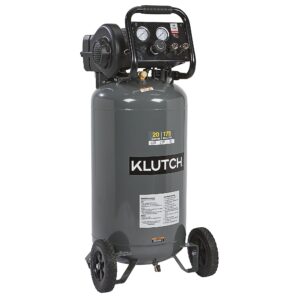 Klutch Portable Air Compressor, Workshop Air Compressor With Oil-Less Pump, 2 HP Motor, Thermal Overload Protection, Rubber Foot Stabilizers, 20 Gallon Garage Air Compressor