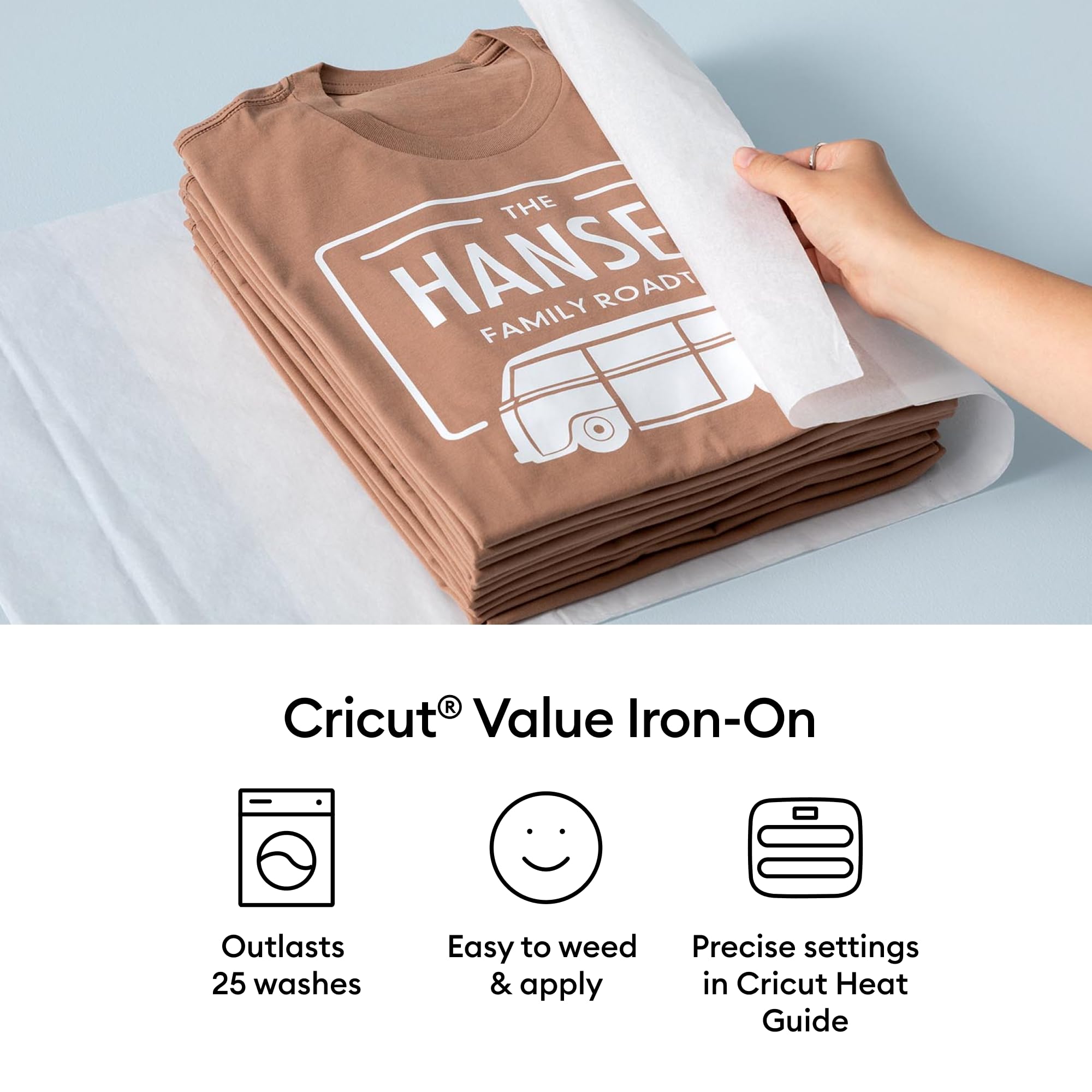 Cricut® Value Iron-On, White (12 in x 5 ft)- HTV Heat Transfer Vinyl