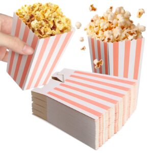 48 pcs pink popcorn boxes: striped paper popcorn bags popcor boxes french fry cups snack holders for birthday party favor supplies