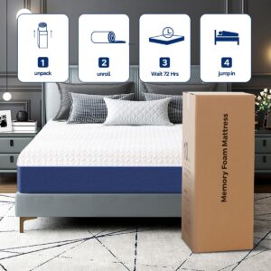 TRIPUB 10 Inch Cooling Gel Memory Foam Mattress for Back Pain,King Mattress,Mattress in a Box,Cool Gel-Infusion for Cooler Sleep,King Size Bed,76" X 80" X 10" (10 Inch, King)