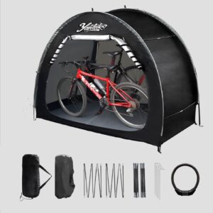 Bike Shed, Outdoor Portable Bike Storage Shed Tent, Bike Tent, Waterproof Bicycle Shelter with 210D Oxford Fabric, Bicycle Cover Fits 2-3 Bikes (Black)