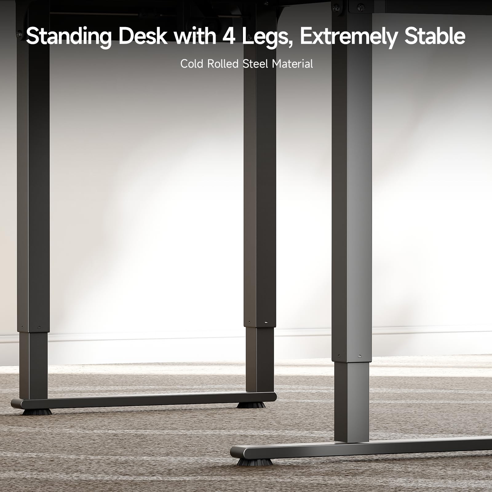 ONBRILL Standing Desk, 71x43 Inches L Shaped Desk with 4 Legs, Dual Motor and Memory Controller, Electric Stand Up Desk Adjustable Height from 28-46 Inches for Computer Workstation