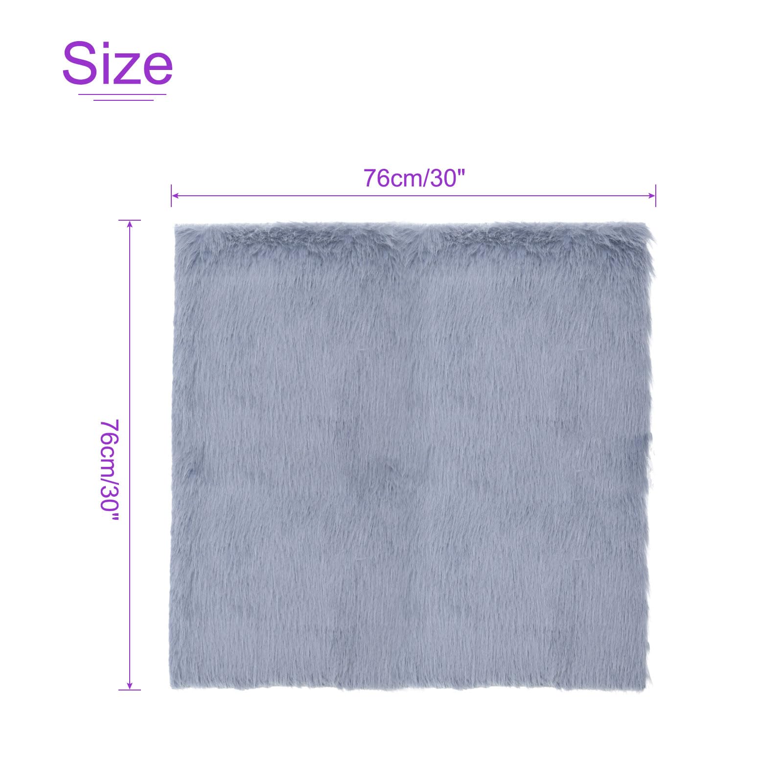 DMiotech 30"x30" Pale Blue Faux Fur Square Fabric, Fluffy Faux Fur for Crafts, Gnomes, Animal Costumes, Cushions