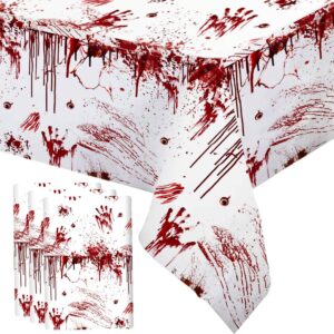 mehofond halloween bloody handprint party tablecloth horror theme tablecloth have a killer birthday table cover decorations for halloween birthday party supplies favors 54x108in