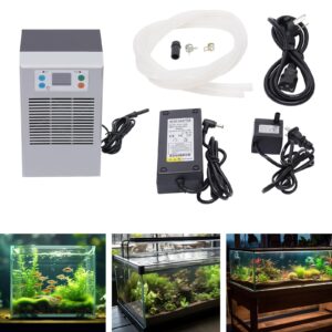 8Gal Aquarium Chiller Water Chiller Fish Tank Water Cooler, 100W, 3L/Min, Low Noise, Small Hydroponic Cooling System w/LED Digital Temperature Display