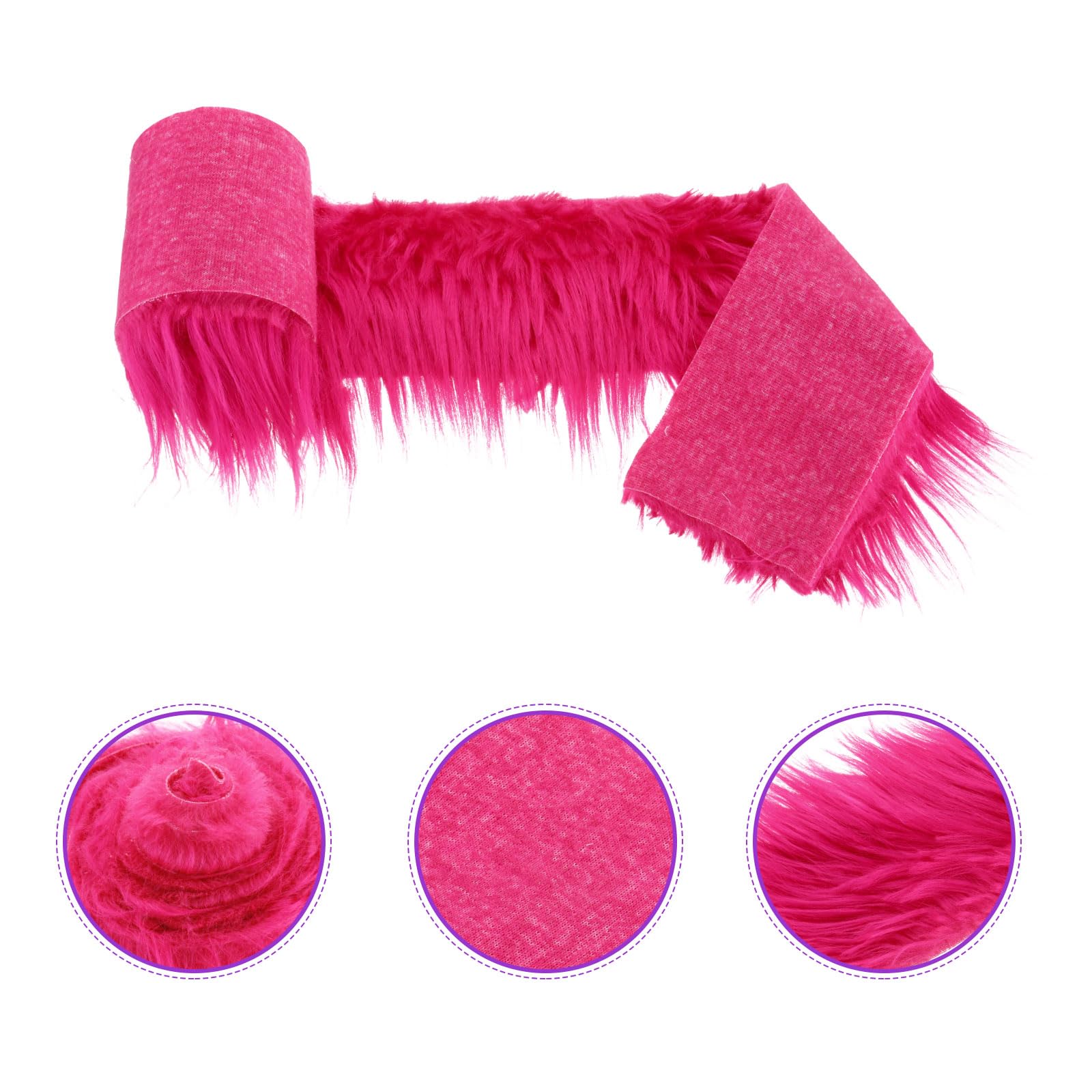 DMiotech 4"x60" Hot Pink Faux Fur Fabric for Crafts, Fluffy Faux Fur for DIY Projects, Gnomes, Animal Costumes, Cushions