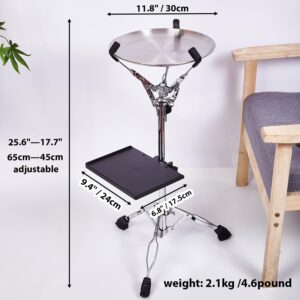 Pitoyteck Height-Adjustable Portable Cocktail Modern Round Side End Drink Table Small Metal Accent Coffee Sofa Nightstand for Living Room, Bedroom, Home Office Ideal for Small Spaces