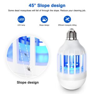 Bug Zapper Light Bulb, 2 in 1 Mosquitoes Killer Lamp Led Electronic Insect & Fly Killer, Porch Light for Entryway, Doorway, Corridor, Balcony and Patio (White)