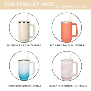 2 Pack 40 oz Tumbler Flip Straw Lid Replacement fit for Stanley Quencher,Reusable Tumbler Cover for Stanley Cup Proof Splash Resistant Tumbler Lids