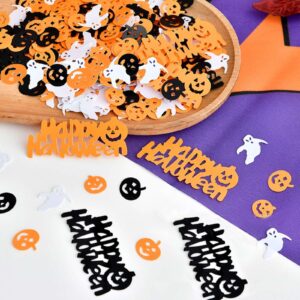 WEIKA Halloween Confetti Glitter, Halloween Party Table Scatter Confetti - Pumpkin Spider Webs Foil Metallic Sequins Confetti Trick or Treat Party Sprinkles Confetti Decorations, 60g