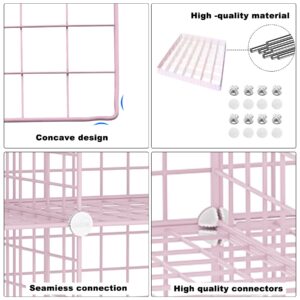 C&AHOME Wire Cube Storage, 9 - Cube Organizer Metal C Grids, Modular Shelves Units, Closet Organizer, Ideal for Home, Office, Living Room, 36.6”L x 12.4”W x 48.4”H, Pink UWCS3009P