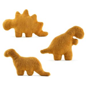 evocrco dino nugget pillow, large dinosaur chicken nuggets pillow for birthday gift, dinosaur stuffed animal plush toy funny gifts, dino theme party decoration for kids boys girls