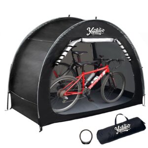 bike shed, outdoor portable bike storage shed tent, bike tent, waterproof bicycle shelter with 210d oxford fabric, bicycle cover fits 2-3 bikes (black)