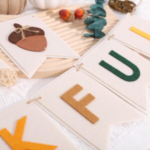 Thankful Felt Banner - Autumn Holiday Party Decorations, Fall Wall Fireplace Hanging Banner, Thankful Garland Photo Props, Fall Thankful Home Decorations (Thankful Felt Banner)