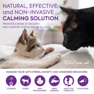 TopSum Cat Calming Diffuser Refills: 4 Pack Cat Pheromones Calming Diffuser Refill - Premium Cat Calming Diffuser Refill - Cat Pheromones for 4-Month Use, Cat Anxiety Relief, 4 Pack (Light Purple)