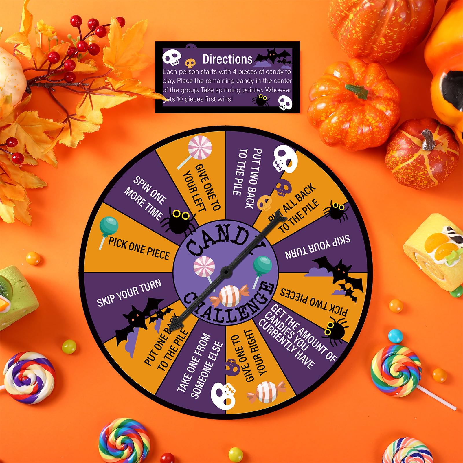 Poen Halloween Party Games Halloween Party Candy Challenge Spinner Halloween Party Decorations Halloween Party Favors Halloween Party Supplies Halloween Party Candy Challenge Game Trick or Treat