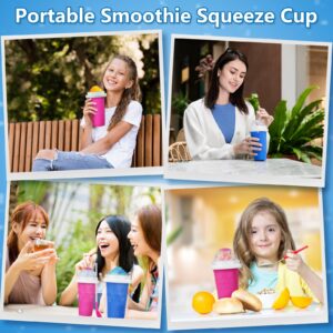 Slushy Maker Cup 2 Pack, DIY Magic Quick Frozen Slushie Cup, Cooling Cup, Slushy Cup, Cool Stuff, Double Layer Portable Smoothie Squeeze Cup for Juices, Milk and Ice Cream Make