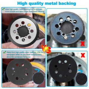 4pcs ATQYZLM Premium Metal Backed Orbital Sander Replacement Pad for DeWalt DWE6421 6421K DWE6423 6423K DCW210B，Upgrade 5 inch 8 Hole Hook Sander Pad for DeWalt DWE64233 N329079 and Easy to Install