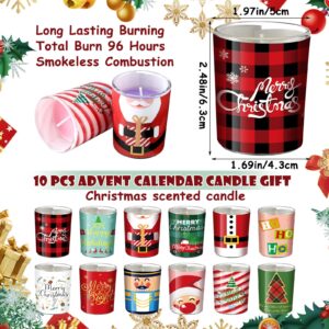 Zhanmai 12 Days Novelty Advent Calendar Candles 2024 Twelve Days of Christmas Votive Candles with Countdown Box 1.6 oz Scented Glass Filled Votives for Xmas Christmastide Holiday Gift