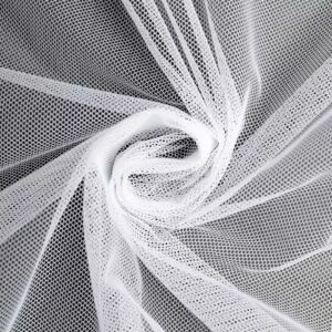 cupount white mesh fabric - 39 x 59 inch soft mesh netting slightly stretchy for sewing projects, shopping bag, backpack pocket and straps and netting clothes