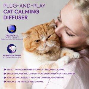 TopSum Cat Calming Diffuser Refills: 4 Pack Cat Pheromones Calming Diffuser Refill - Premium Cat Calming Diffuser Refill - Cat Pheromones for 4-Month Use, Cat Anxiety Relief, 4 Pack (Light Purple)