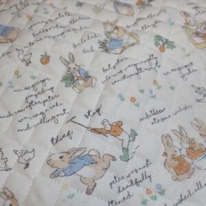 Pre Quilted Diamond Cotton Fabric by The Yard Single Face 44" Wide, Making for Padded Jacket, Interlinings Fabric (Peter Rabbit)