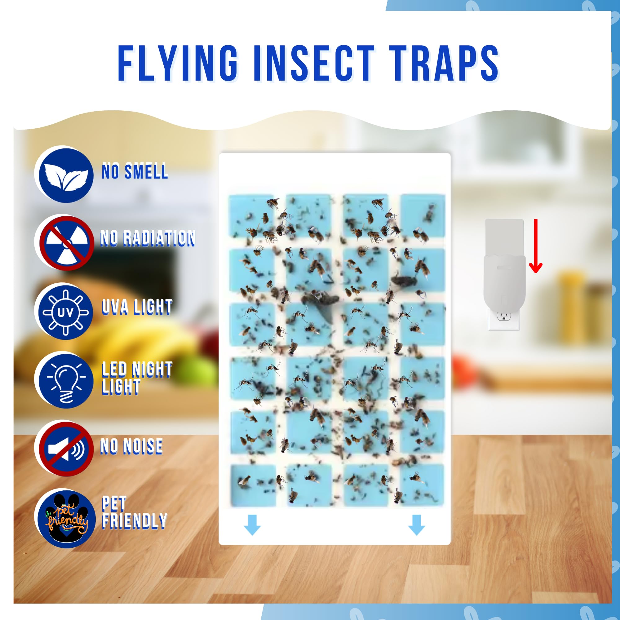 SHIELDFLY | Fly Trap Indoor, Gnat Killer Indoor, Fly Traps Indoor for Home, Highly Effective UV Light, Flying Insect Trap, Flies, Fruit Flies, Gnats & Other Flying Insects (1 Device + 3 Cartridges)