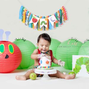 Caterpillar High Chair Banner,Very Hungry Caterpillar 1st Birthday High Chair Banner,Caterpillar Highchair Banner Photo Backdrop,Fruit Boy Girl First Birthday,Baby 1st Birthday Party Decorations