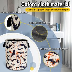 Bat Laundry Basket Goth Foldable Oxford Cloth Funny Tote Bag Laundry Hamper Clothes Storage Bucket Toy Organizer For Bathroom/Laundry Storage/Bedroom 18.9x16.5 Inch