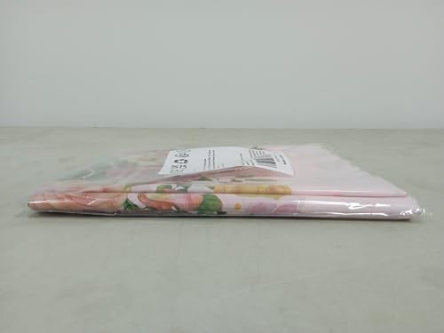 QUERICKY 4 Pack Floral Tablecloths for Birthday, Plastic Rectangle Pink Flower Tablecovers for Tea Party Supplies, Baby Showers, Wedding, Bridal Shower, Birthday, 51x87''