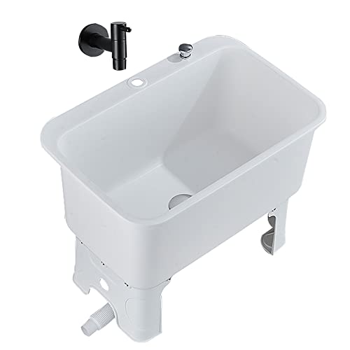 Commercial Floor Mount Mop Sink with Drainage Faucet Drain Button Sink Bowl Slop Sink - Restaurant, Kitchen, Hotel, Bar