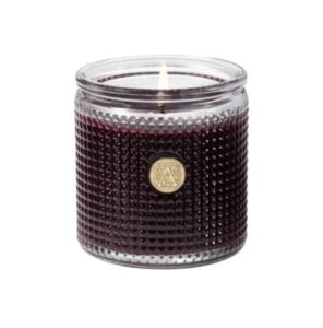 autumn cherry aromatique textured glass 6 oz scented jar candle, burgundy