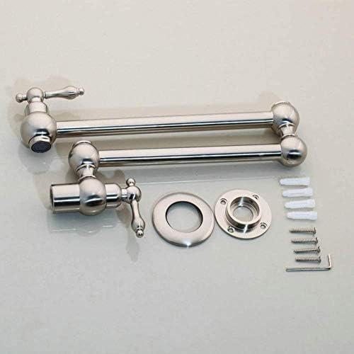 Kitchen Taps Faucet Nickel Brush Rotated Bathtub Sink Mixer Tap Color Kitchen Sink Swivel Wall Mount Pot Filler Faucet