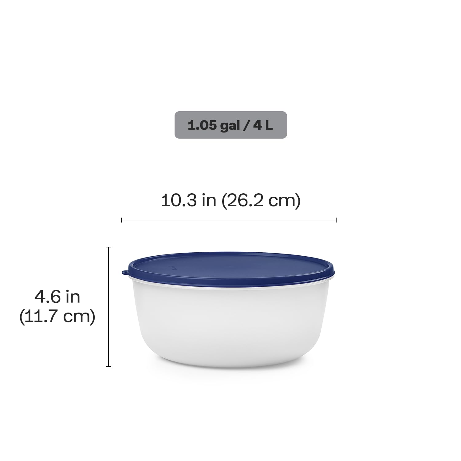 Tupperware Modular Bowl - Large 1.05 Gallon Food Storage Bowl - Dishwasher Safe & BPA Free - (4 L)